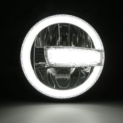 Raxiom 97-18 Jeep Wrangler TJ/JK 7-Inch LED Headlights w/ Halos- Black Housing (Clear Lens) J155018 J155018 Photo - Close Up