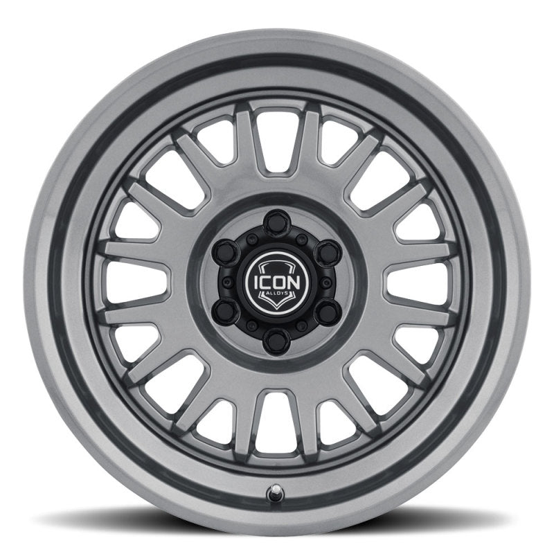 ICON Anza 17x8.5 5x5 -6mm Offset 4.5in BS 71.5mm Hub Bore Gun Metal Wheel 8217857345GM 8217857345GM Photo - Unmounted
