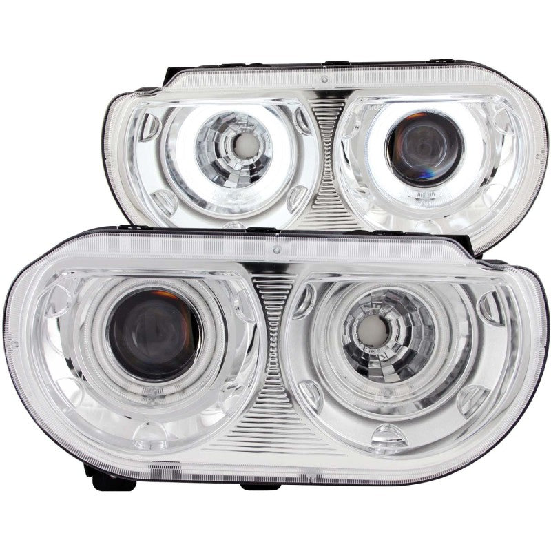 Anzo 2008-2014 Dodge Challenger Projector Headlights w/ Halo Chrome (CCFL) 121307 Photo - Primary