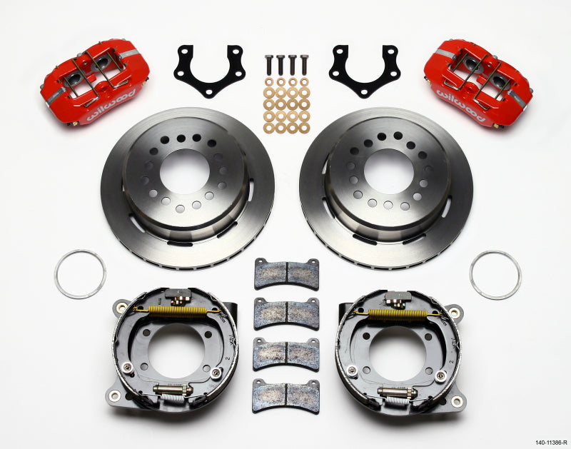 Wilwood Dynapro Low-Profile 11.00in P-Brake Kit - Red Mopar/Dana 2.50in Off w/Snap Ring Brng 140-11386-R 140-11386-R Photo - Primary