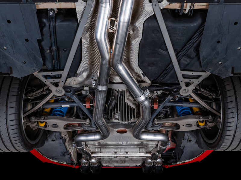AWE Tuning BMW F8X M3/M4 Track Edition Catback Exhaust - Chrome Silver Tips 3020-42082 3020-42082 Photo - Mounted