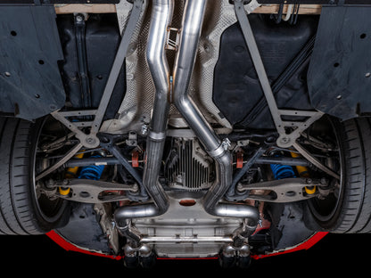 AWE Tuning BMW F8X M3/M4 Track Edition Catback Exhaust - Chrome Silver Tips 3020-42082 3020-42082 Photo - Mounted