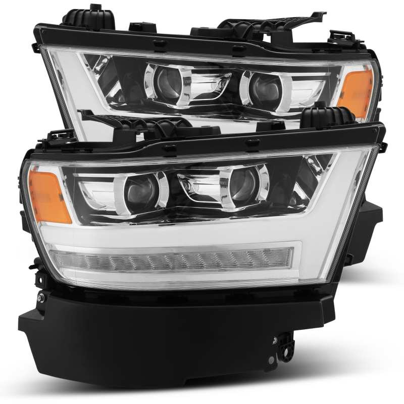 AlphaRex 19-20 Dodge Ram 1500 LUXX LED Proj Headlights Plank Chrome w/Activ Light/Seq Signal/DRL 880544 880544 Photo - Primary