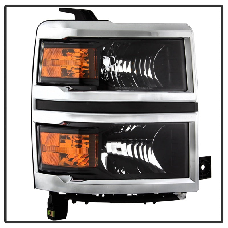 SPYDER xTune 14-15 Chevy Silverado 1500 (New Body) OEM Style Headlights w/Trim - Blk (HD-JH-CS14-CC-BK) 9042447 9042447 Photo - Unmounted