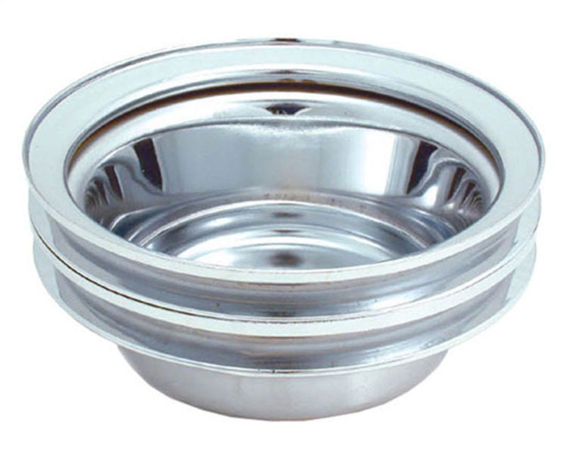 Spectre SB Chevy (w/Long Water Pump) Double Lower Groove Crankshaft Pulley - Chrome 4438 4438 Photo - Primary