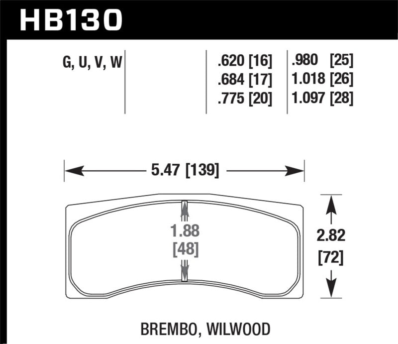 Hawk Performance Hawk ER-1 Endurance Racing Brake Pads for Brembo/Wilwood Motorsport Calipers HB130D.775 HB130D.775 Photo - Primary