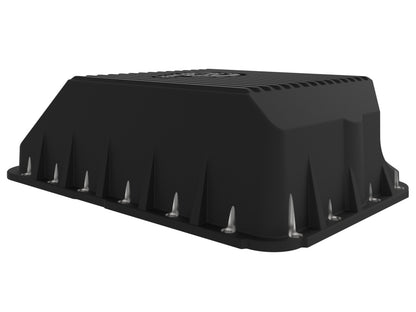 aFe Transmission Pan, Black w/ Machined Fins: Ford Diesel Trucks 94-10 V8- 46-70122-1 Photo - Unmounted