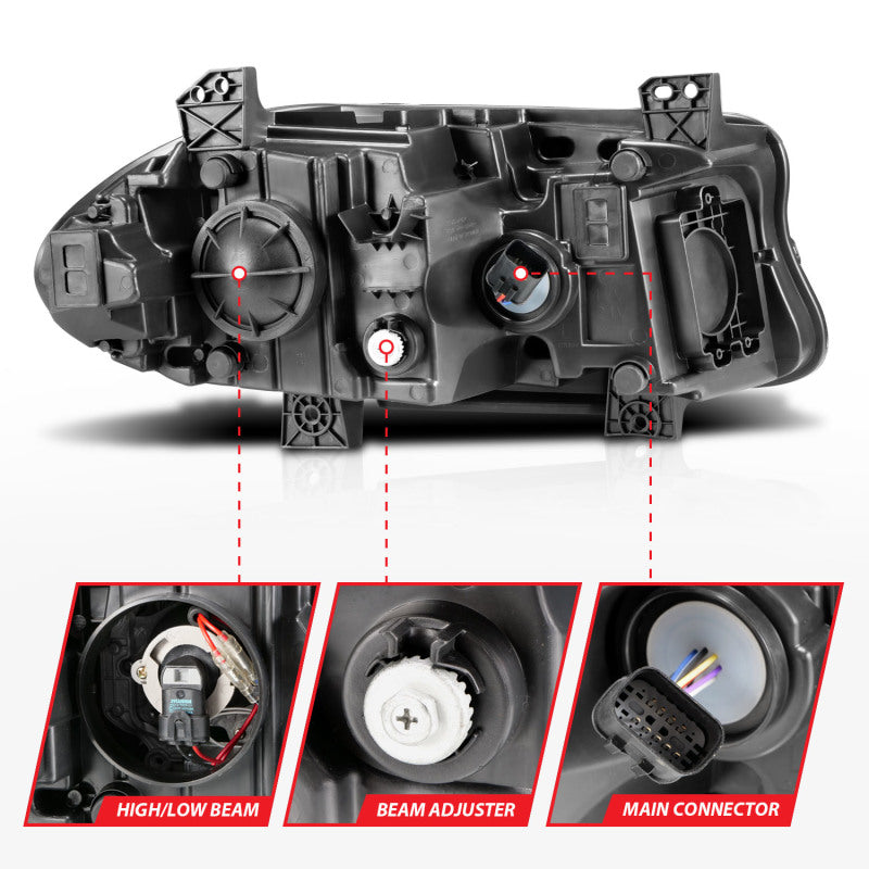 ANZO 2015-2018 Dodge Charger Projector Headlights Plank Style Black 121559 121559 Photo - Unmounted