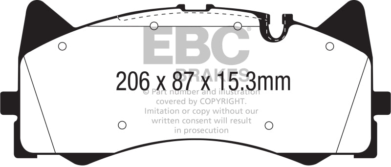 EBC 2015+ Mercedes-Benz C63 AMG (W205) 4.0L Twin Turbo Yellowstuff Front Brake Pads DP42298R DP42298R Photo - Primary