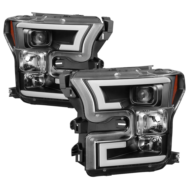 Spyder Ford F150 2015-2017 Projector Headlights - Light Bar DRL LED - Black PRO-YD-FF15015-LBDRL-BK 5083531 5083531 Photo - Primary