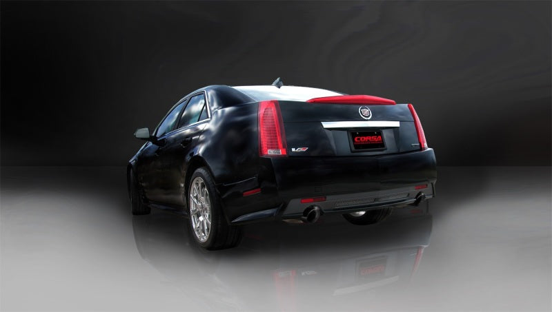 Corsa Performance 09-13 Cadillac CTS Sedan V 6.2L V8 Black Sport Axle-Back Exhaust 14941BLK Photo - Mounted