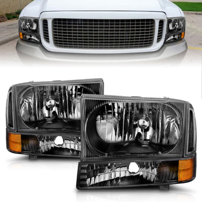 Anzo 2000-2004 Ford Excursion Crystal Headlights Black 111080 Photo - Primary