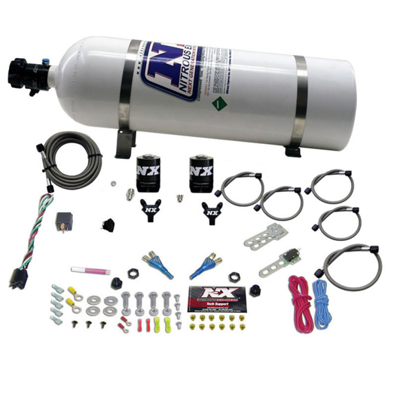 Nitrous Express Dual Nozzle Sport Compact Nitrous Kit (35-50-75HP) w/15lb Bottle 20616-15 20616-15 Photo - Primary