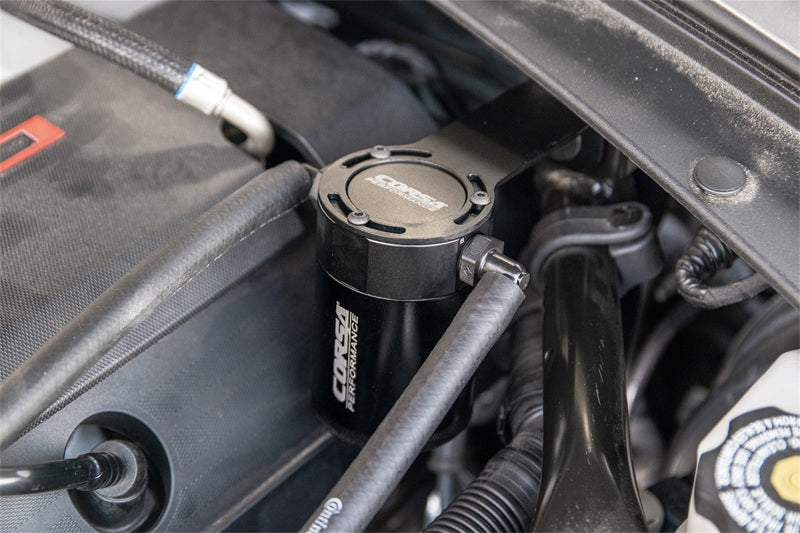 CORSA Performance Corsa 16-22 Chevrolet Camaro SS Coupe 6.2L V8 (RWD) Aluminum Oil Catch Can w/Mounting Bracket CC0007 CC0007 Photo - Mounted