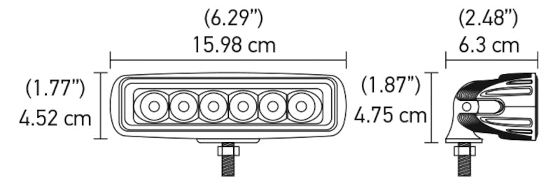 Hella Mini LedBar 6 Led Wht MV 357203051 Technical Drawing