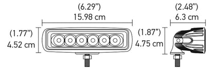 Hella Mini LedBar 6 Led Wht MV 357203051 Technical Drawing