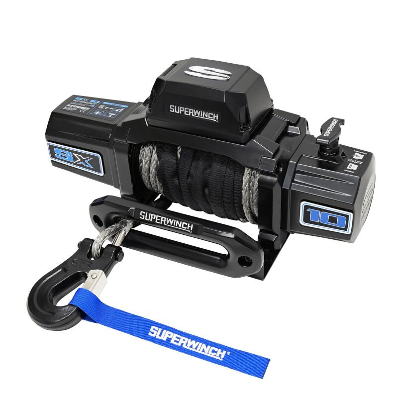 Superwinch 10000 LBS 12V DC 3/8in x 80ft Synthetic Rope SX10SR Winch - Semi Gloss Black 1710204 1710204 Photo - out of package