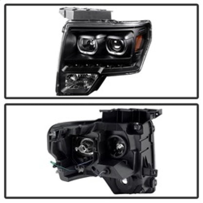 SPYDER Xtune Ford F150 09-14 Projector Headlights Halogen Model Only LED Halo Black PRO-JH-FF15009-CFB-BK 9032226 9032226 Photo - Unmounted