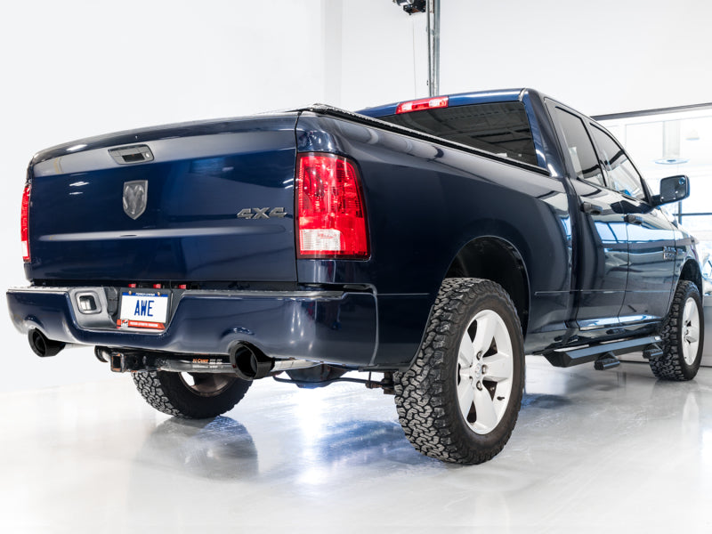AWE Tuning 09-18 RAM 1500 5.7L (w/Cutouts) 0FG Dual Rear Exit Cat-Back Exhaust - Diamond Black Tips 3015-33004 3015-33004 Photo - out of package