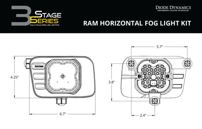 Diode Dynamics SS3 Sport Type Ram Horiz Kit ABL - White SAE Driving DD7075 DD7075 User 9