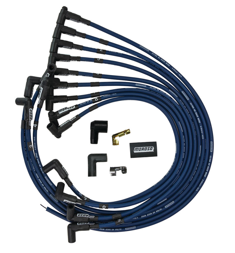 Moroso Wire Set, Ultra 40, SBC HEI, Blue 73666 User 1