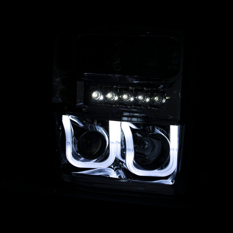 Anzo 2008-2010 Ford F-250 Projector Headlights w/ U-Bar Black 111305 Photo - Unmounted