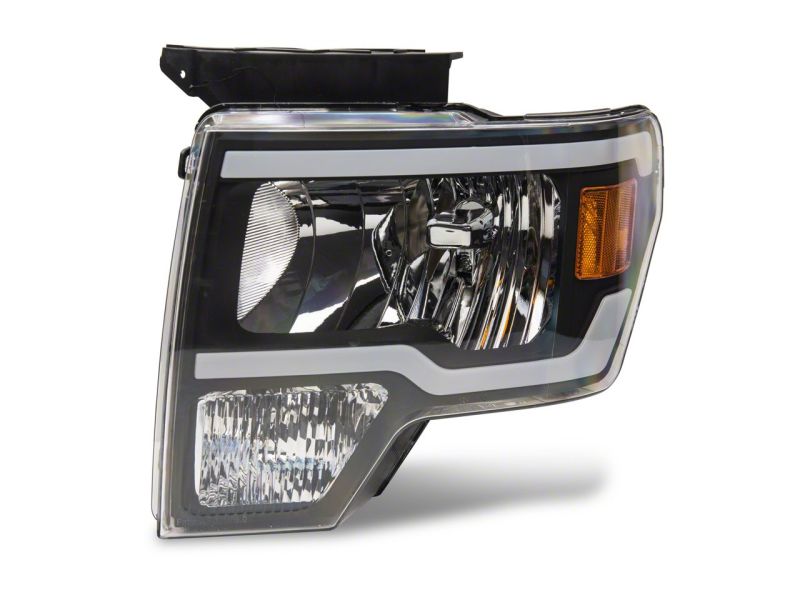 Raxiom 09-14 Ford F-150 Axial Series Headlights w/ LED Bar- Blk Housing (Clear Lens) T566367 T566367 Photo - Close Up