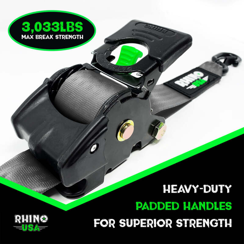 Rhino USA Retractable Ratchet Straps (2Pk 2Inx10Ft) Gray TD-RSRE2X10-GRY TD-RSRE2X10-GRY User 2