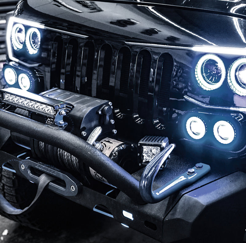 ORACLE Lighting Oracle Vector Jeep Wrangler JK Grille Halo Kit - ColorSHIFT w/o Controller 5835-334 5835-334 Photo - Mounted