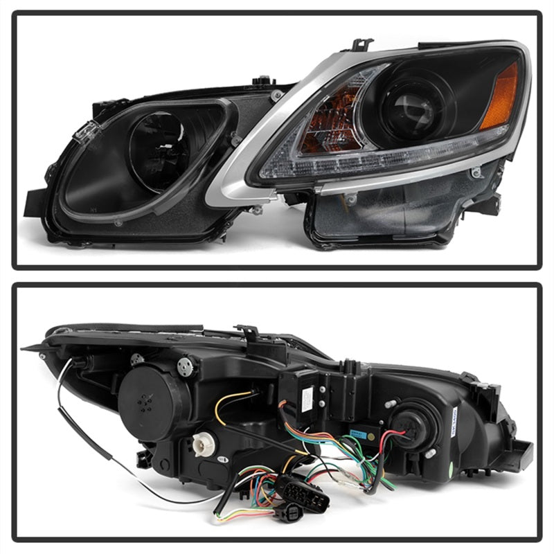 Spyder Lexus GS 300 / 350 / 450 06-11 Headlights - HID Model Only - Black PRO-YD-LG06-HID-DRL-BK 5082800 5082800 Photo - Unmounted