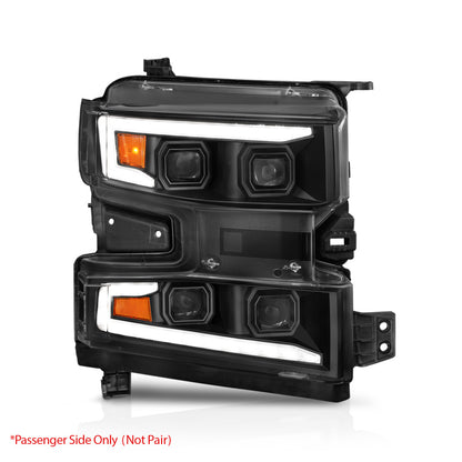 ANZO 19-22 Chevrolet Silverado 1500 LED Proj HL w/Lgt Bar SwBk Seq. Blk w/In. Light - Passenger Side 111566-R 111566-R User 5