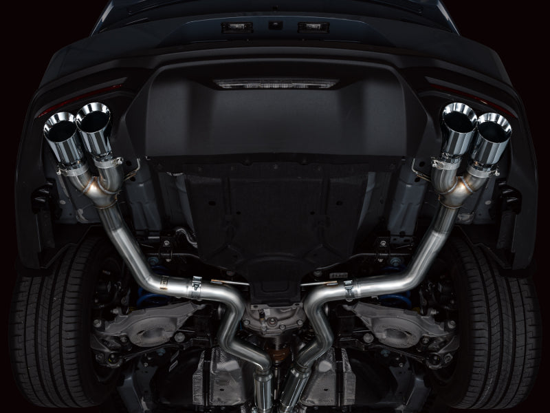 AWE Tuning AWE 2024 Ford Mustang GT Fastback S650 RWD Track Edition Catback Exhaust w/ Quad Chrome Silver Tips 3020-42650 3020-42650 Photo - Mounted