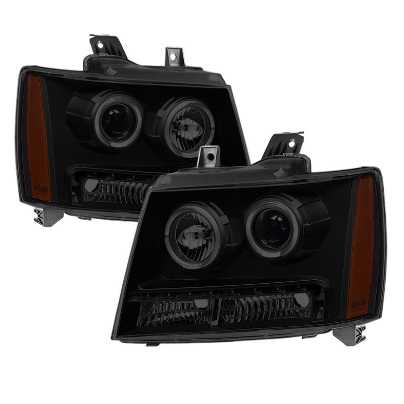 SPYDER Xtune Chevy Suburban 1500/2500 07-14 Halo Projector w/LED Headlights Smoked PRO-JH-CSUB07-LED-BSM 9030307 9030307 Photo - Primary