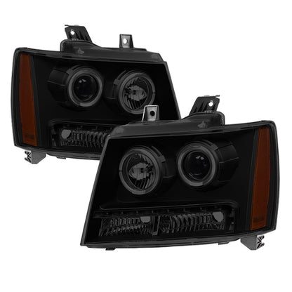 SPYDER Xtune Chevy Suburban 1500/2500 07-14 Halo Projector w/LED Headlights Smoked PRO-JH-CSUB07-LED-BSM 9030307 9030307 Photo - Primary