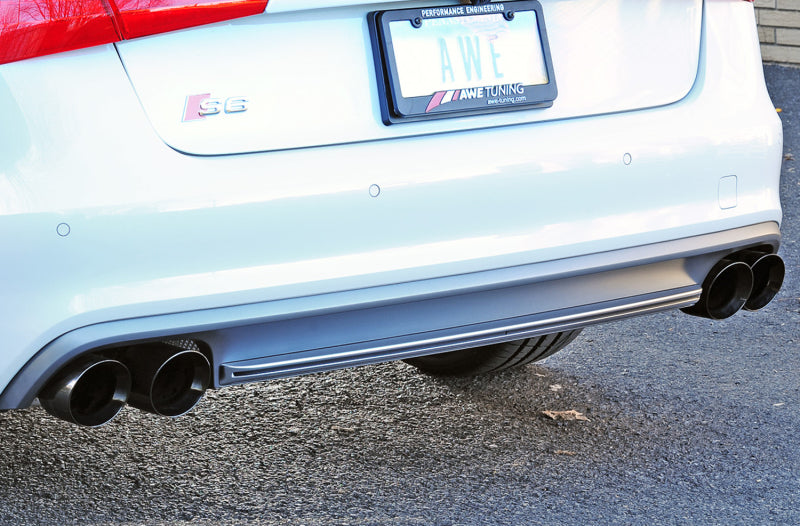 AWE Tuning Audi C7 / C7.5 S6 4.0T Touring Edition Exhaust - Diamond Black Tips 3015-43010 3015-43010 Photo - Mounted