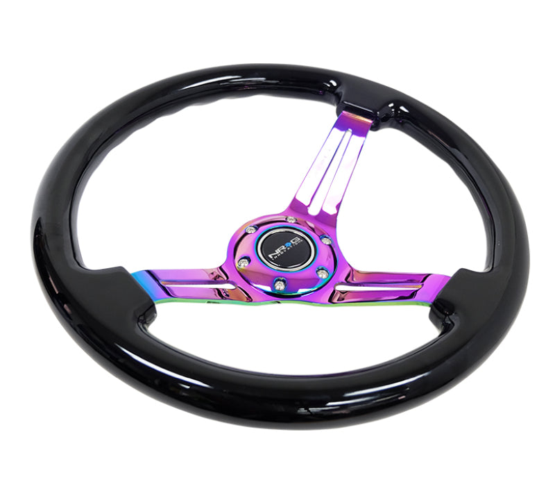 NRG Reinforced Classic Wood Grain Wheel, 350mm, 3 spoke Slotted Center RST-018BK-MC Photo - Primary