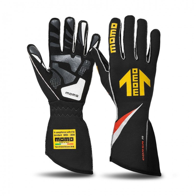 MOMO Corsa R Gloves Size 9 (FIA 8856-2000)-Black GUCORSABLK09