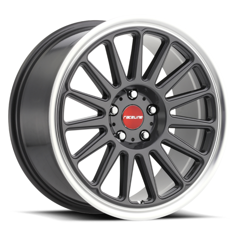 Raceline 315G Grip 18x8.5in / 5x100 BP / 35mm Offset / 72.6mm Bore - Gunmetal & Machined Wheel 315G-88516+35 315G-88516+35 Photo - Primary