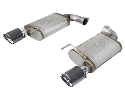 aFe MACH Force Xp SS Axle Back Exhaust System w/ Carbon Fiber Tips 15-17 Ford Mustang GT V8-5.0L 49-43105-C 49-43105-C Photo - Primary