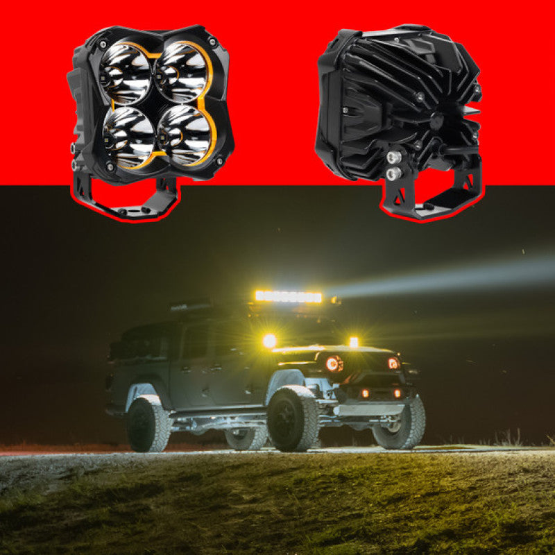 XKGLOW XK Glow Spot Beam Offroad Cube Light 2pc 5in XK067005-KIT