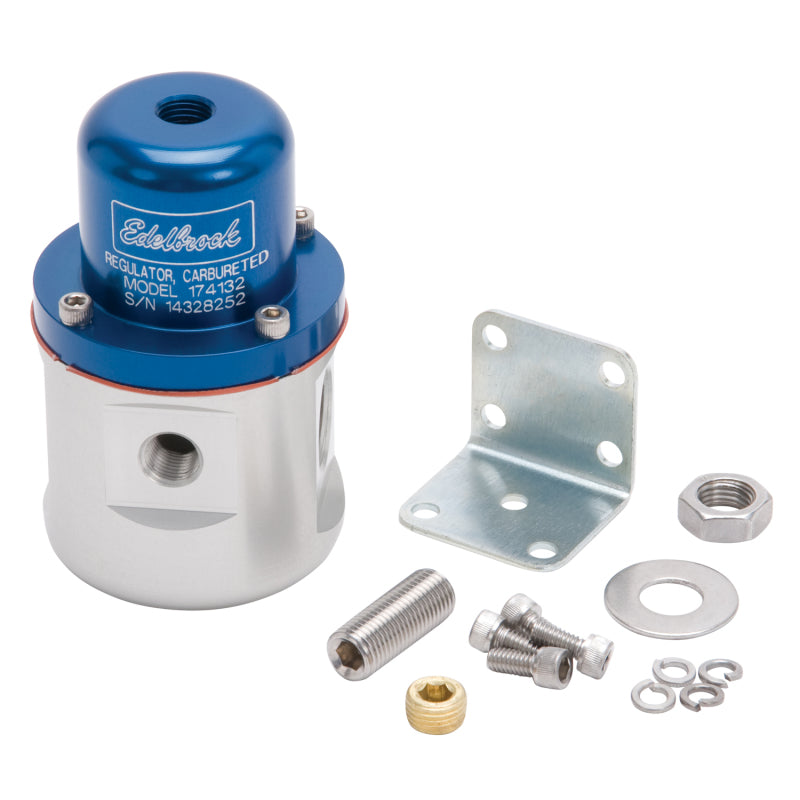 Edelbrock Fuel Pressure Regulator, Carbureted, 160 Gph, 5-10 Psi, 3/8" In/out 174132 Photo - Primary