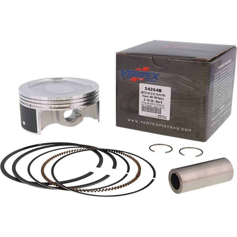 Vertex Pistons Vertex Piston 08-11 Arctic Cat 700 H1 EFI 700cc Forged Replica Piston Kit 24264B 24264B Photo - Primary