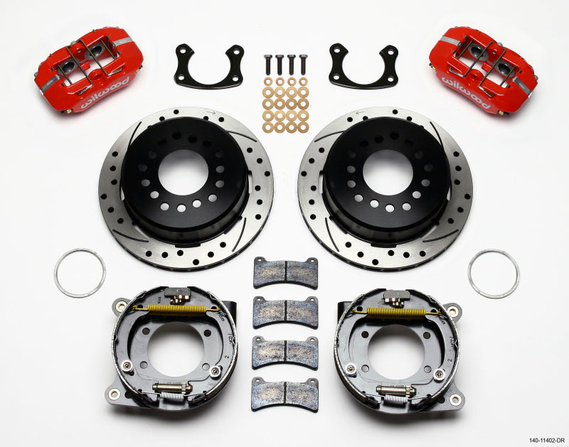 Wilwood Dynapro Low-Profile 11.00in P-Brake Kit Drill-Red New Big Ford 2.36in Offset 140-11402-DR 140-11402-DR Photo - Primary