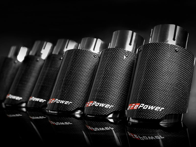 aFe MACH Force-Xp 409 SS Clamp-On Exhaust Tip 2.5in. Inlet / 4in. Outlet / 7in. L - Carbon 49T25404-C07 49T25404-C07 Photo - Mounted