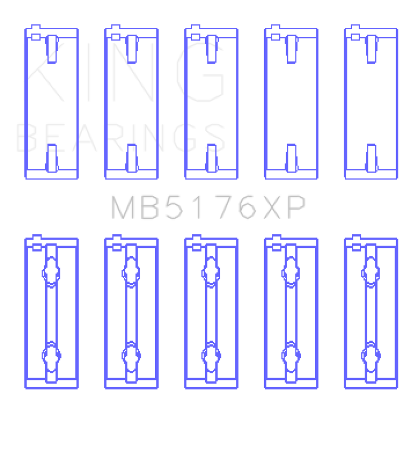 King Engine Bearings King Mitsuishi 4G91/4G92/4G93 16V (Size STDX) Crankshaft Main Bearing Set MB5176XPSTDX MB5176XPSTDX Photo - Primary