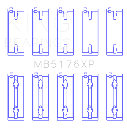 King Engine Bearings King Mitsuishi 4G91/4G92/4G93 16V (Size STDX) Crankshaft Main Bearing Set MB5176XPSTDX MB5176XPSTDX Photo - Primary