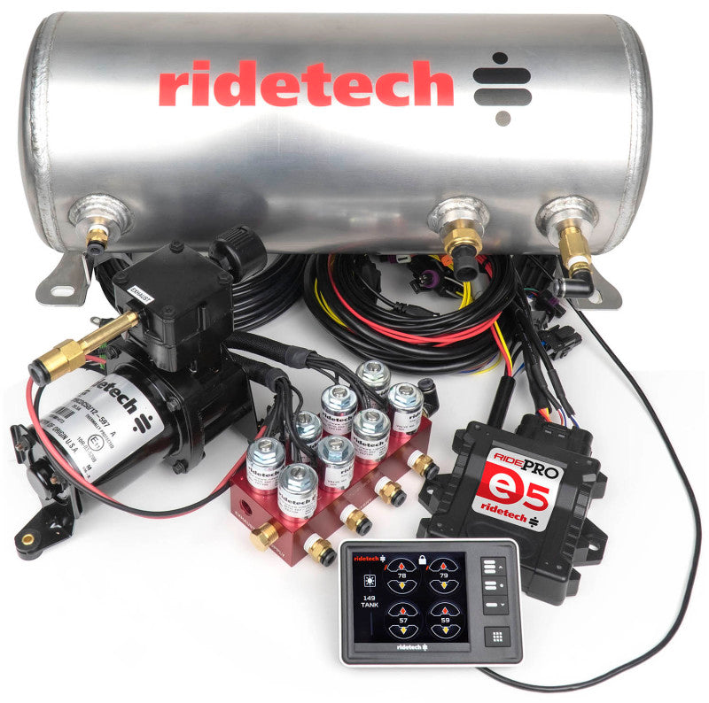 Ridetech RidePro E5 Air Ride Suspension Control System 3 Gallon Single Compressor 1/4in Valves 30534000 30534000 Photo - Primary