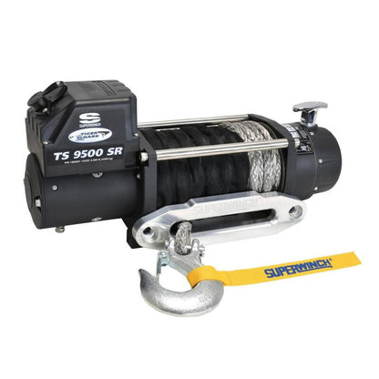 Superwinch 9500 LBS 12 VDC 3/8in x 80ft Synthetic Rope Tiger Shark 9500 Winch 1595201 1595201 Photo - out of package