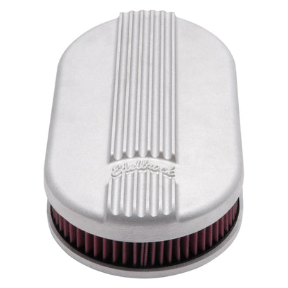 Edelbrock Air Cleaner, Classic Series, Oval, Aluminum Top, Cloth Element, 17.5 " 41159 Photo - out of package