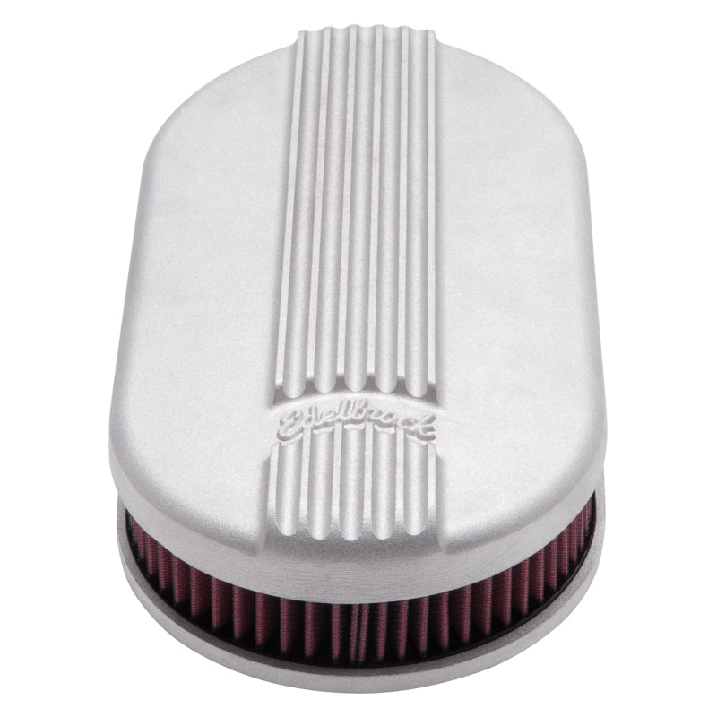 Edelbrock Air Cleaner, Classic Series, Oval, Aluminum Top, Cloth Element, 17.5 " 41159 Photo - out of package